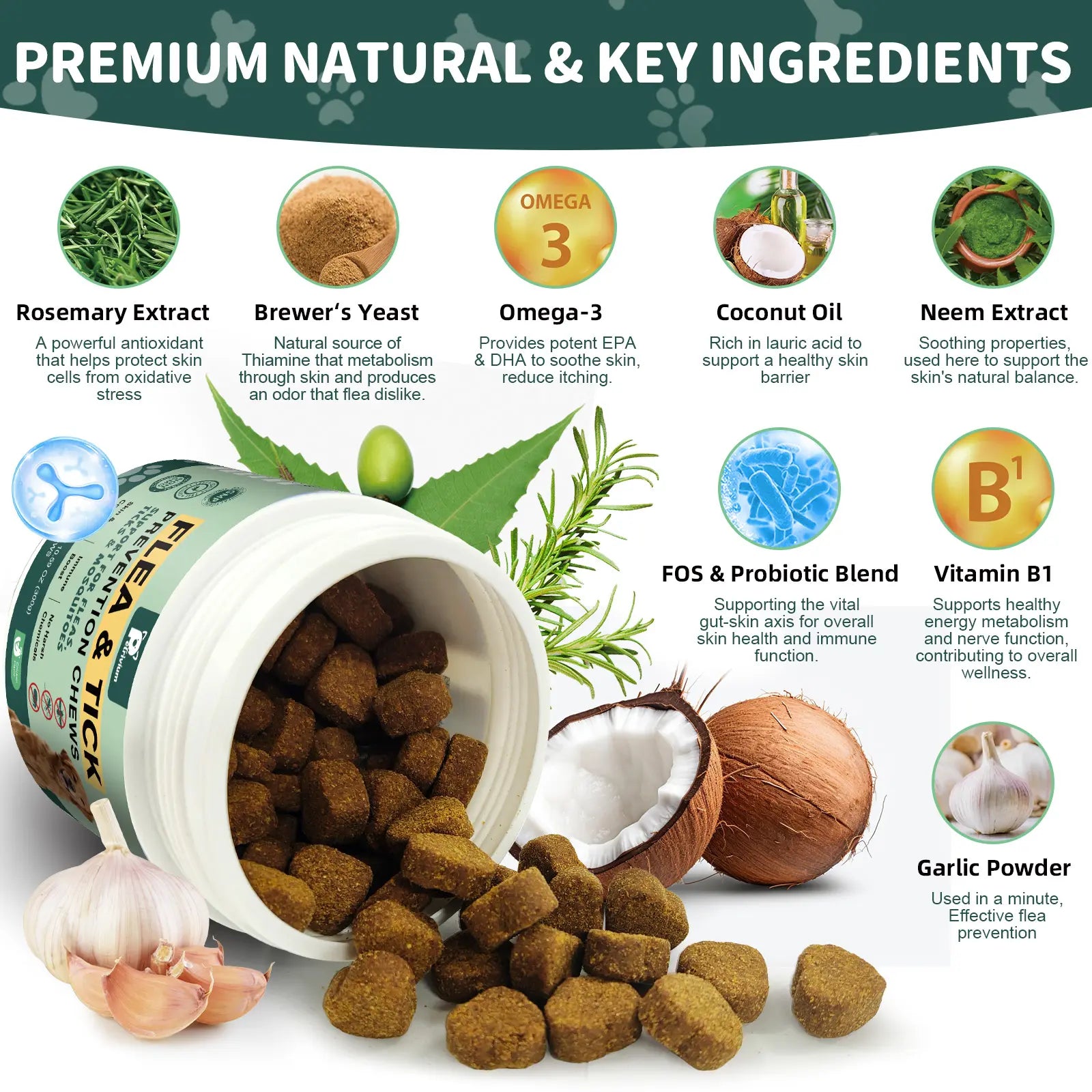 150Ct-Petrivium Dog Flea & Tick Support Soft Chews - Natural Oral Supplement - Suitable for All Breeds & Sizes-Chicken Flavor#Summervibes#Petlovers #Tiktokshopspringglowup Summervibes☀️