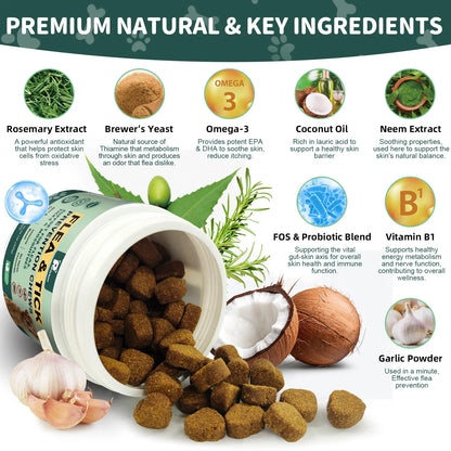 150Ct-Petrivium Dog Flea & Tick Support Soft Chews - Natural Oral Supplement - Suitable for All Breeds & Sizes-Chicken Flavor#Summervibes#Petlovers #Tiktokshopspringglowup Summervibes☀️