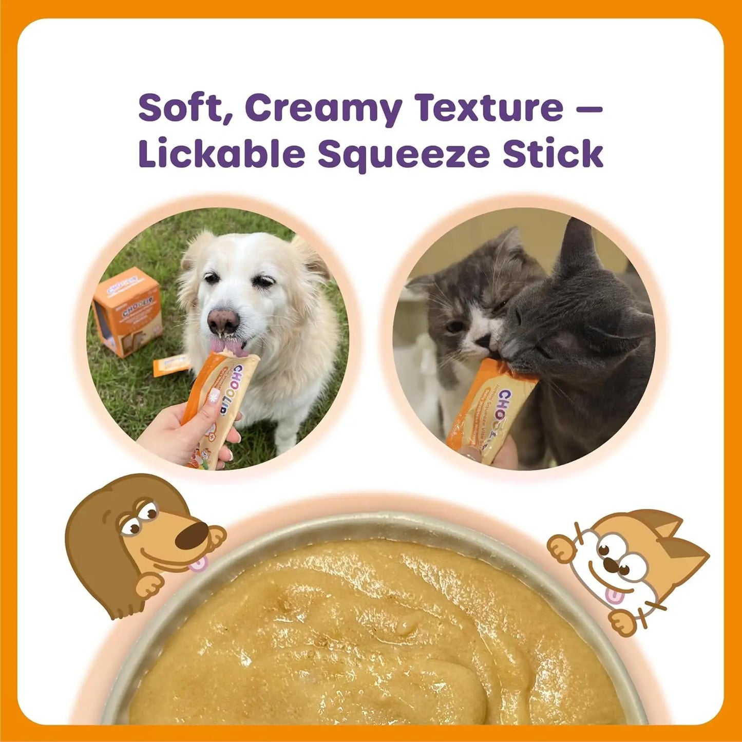 Choolip Jumbo Squeeze Vita Stick Lickable Multivitamin for Dogs & Cats – All-In-One Gut, Immunity & Energy Support (20 Squeeze Sticks)