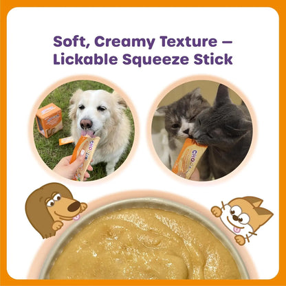 Choolip Jumbo Squeeze Vita Stick Lickable Multivitamin for Dogs & Cats – All-In-One Gut, Immunity & Energy Support (20 Squeeze Sticks)