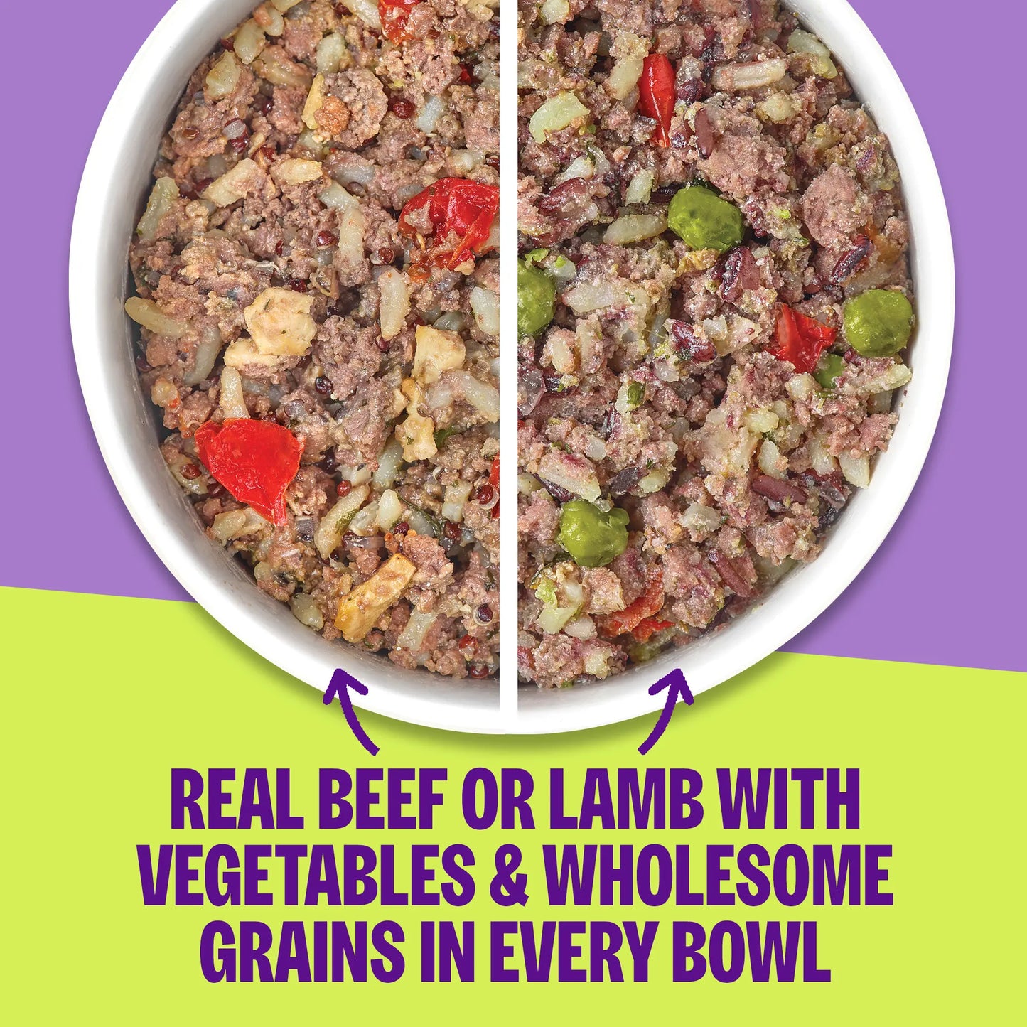 Wellness Protein Bowls, Adult Fresh Alternative Dog Food, Wholesome Grains, 6.2 Ounce Pouch, 6 Pack, (Beef & Lamb Value Pack)